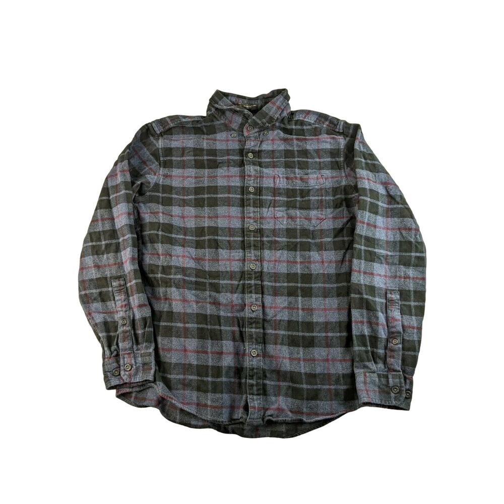 Mens Eddie Bauer Classic Fit Long Sleeve Plaid Button Down Shirt Size M Blue